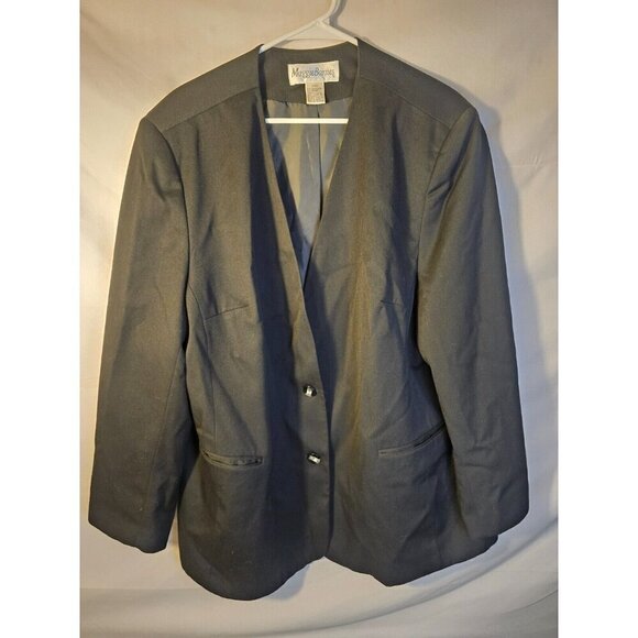 Maggie Barnes Career Business Black Suit Jacket Blazer Womens Plus Size 24W 3X - Picture 1 of 2